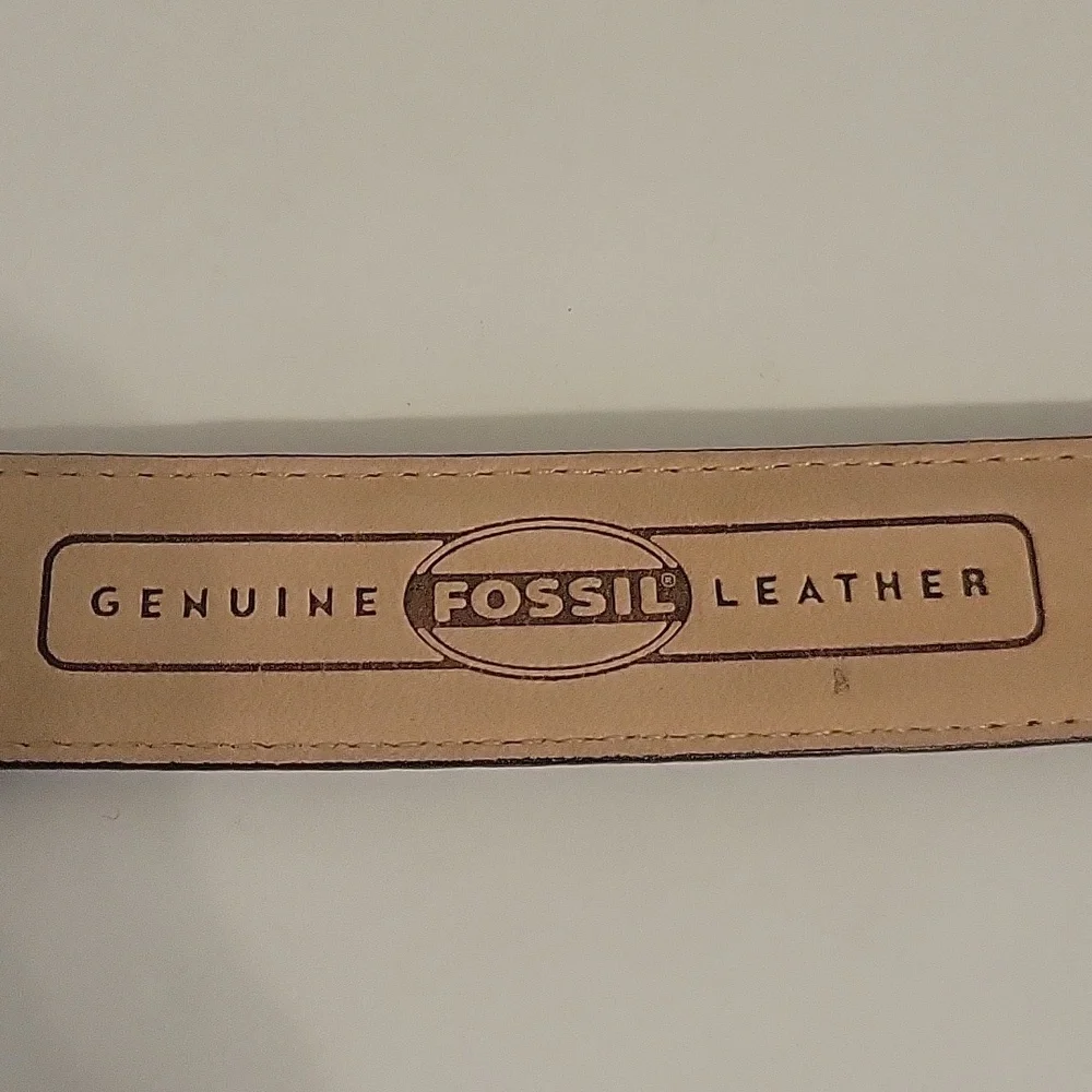 Fossil Brown Crocodile Embossed Leather Women's Belt Size M